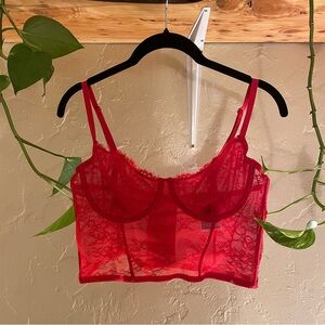 INC International Concepts Red Lace Bralette